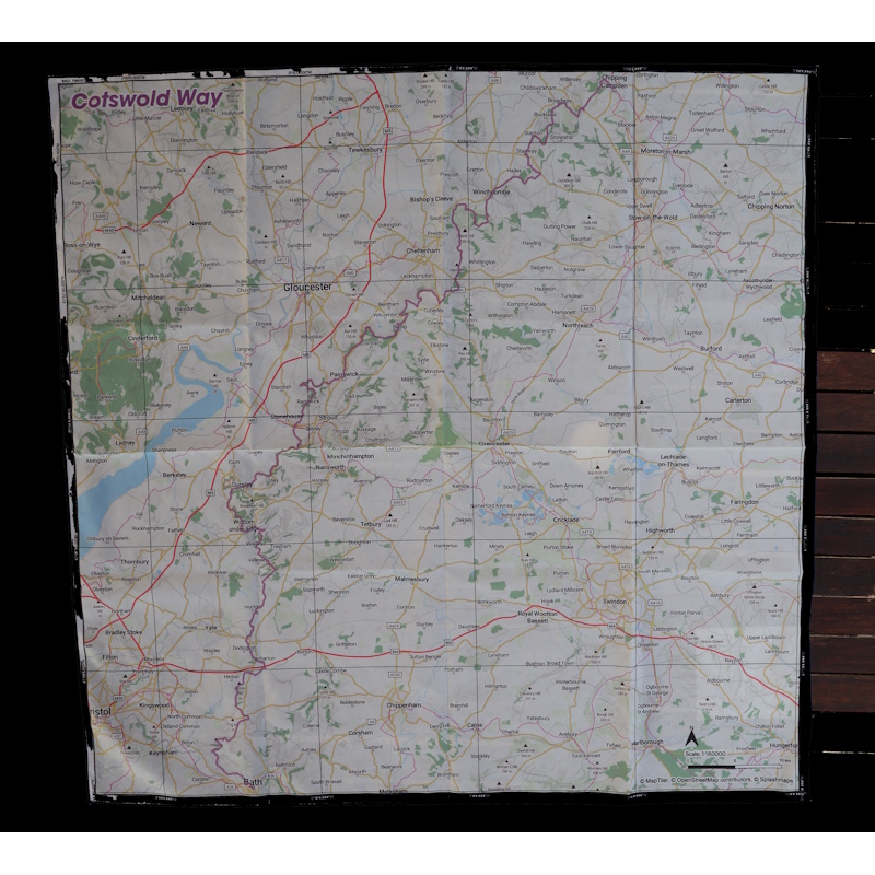 Splash Map of the Cotswolds including the Cotswold Way